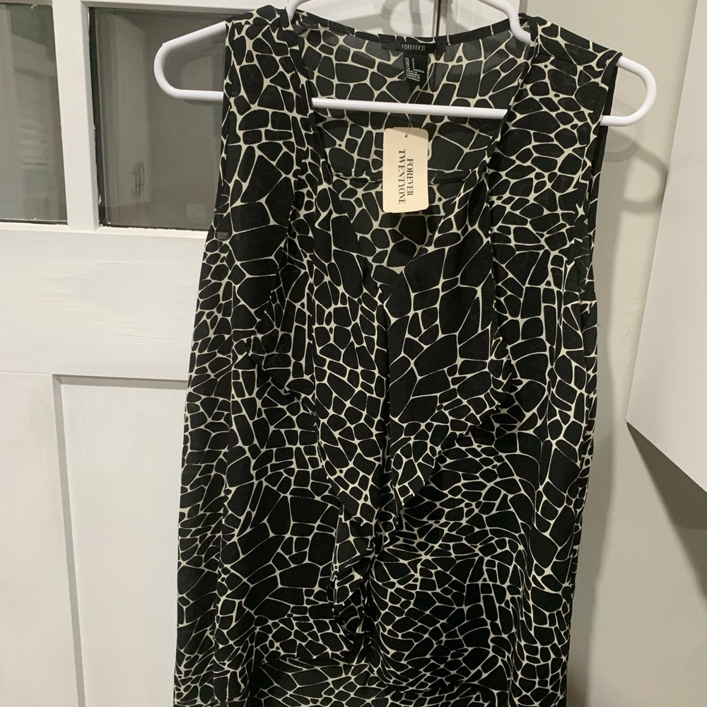 Forever 21 printed dress blouse - size small